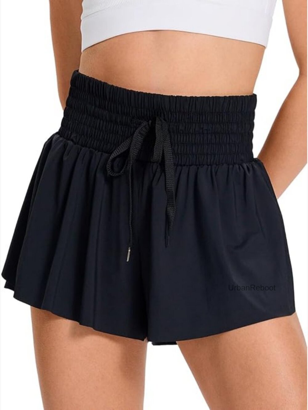 Flowy Athletic Shorts Women High Waist with Pockets Skorts